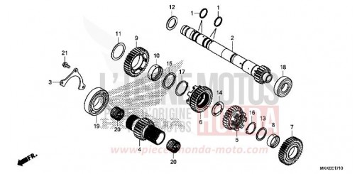 GETRIEBE (HAUPTWELLE) (CRF1000D/D2/DL/DL2) CRF1000DK de 2019